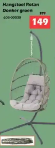 iTEK Hangstoel Rotan Donker groen aanbieding
