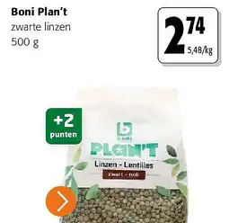Colruyt Boni Plan’t zwarte linzen 500 g aanbieding