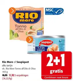 Colruyt Rio Mare Tonno all’Olio di Oliva 160 g aanbieding