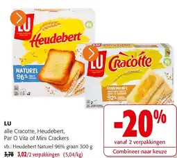 Colruyt LU Heudebert Naturel 96% graan 300 g aanbieding