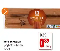 Colruyt Boni Selection spaghetti volkoren 500 g aanbieding