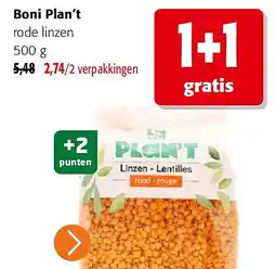 Colruyt Boni Plan’t rode linzen 500 g aanbieding