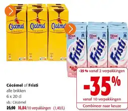 Colruyt Cécémel of Fristi alle brikken 6 x 20 cl aanbieding