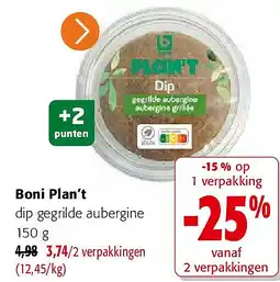 Colruyt Boni Plan’t dip gegrilde aubergine 150 g aanbieding