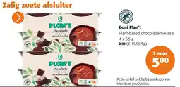 Colruyt Boni Plan’t Plant-based chocolademousse aanbieding