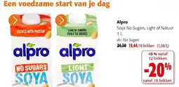 Colruyt Alpro Soya No Sugars, Light of Natuur 1 L aanbieding