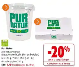 Colruyt Pur Natur alle natuuryoghurt aanbieding