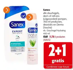 Colruyt Sanex alle douchegels aanbieding