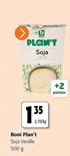 Colruyt Boni Plan’t Soja Vanille 500 g aanbieding