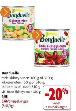 Colruyt Bonduelle rode kidneybonen 160 g aanbieding