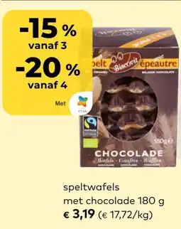 Bio Planet Biscovit speltwafels met chocolade aanbieding