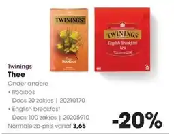 Hanos Twinings Thee aanbieding