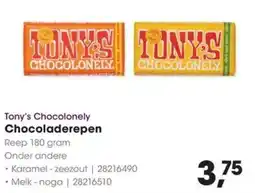 Hanos Tony's Chocolonely Chocoladerepen aanbieding