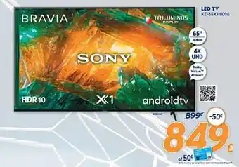 Krëfel Sony led tv ke-65xh8096 aanbieding