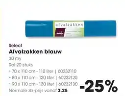 Hanos Select afvalzakken blauw aanbieding