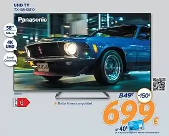 Krëfel Panasonic uhd tv tx-58hx810 aanbieding