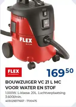 Meno Bouwzuiger VC 21 L MC voor water en stof aanbieding