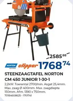 Meno Steenzaagtafel norton CM 450 junior 1-30-1 aanbieding