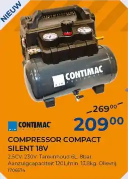 Meno Compressor compact silent 18V aanbieding