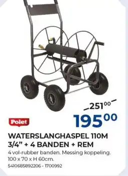 Meno Waterslanghaspel 110M 3/4 + 4 banden + rem aanbieding