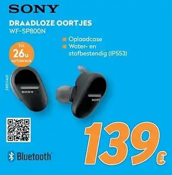 Krëfel Sony draadloze oortjes wf-sp800n aanbieding
