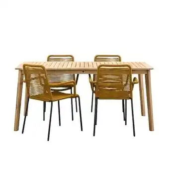 Leen Bakker Le Sud tuinset Lunas Dijon - okergeel - 5-delig - Leen Bakker aanbieding