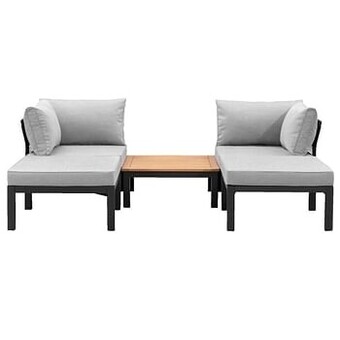 Leen Bakker Le Sud modulaire loungeset Ardeche V2 - lichtgrijs - 5-delig - Leen Bakker aanbieding