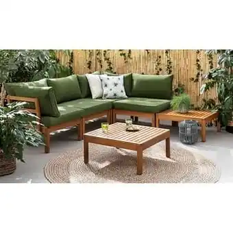 Leen Bakker Le Sud modulaire loungeset Orleans V1 - groen - 6-delig - Leen Bakker aanbieding