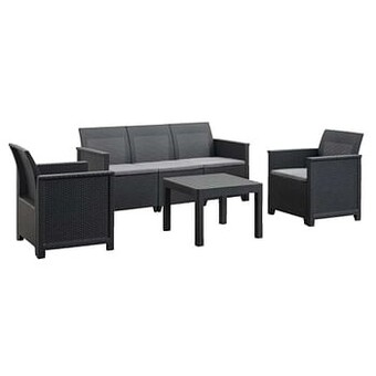 Leen Bakker Keter loungeset Emma met 3-zits zetel - grijs - 4-delig - Leen Bakker aanbieding