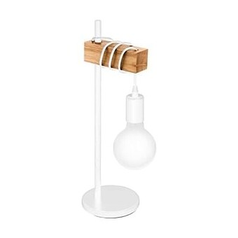 EGLO tafellamp Townshend - wit/eikenkleurig - Leen Bakker