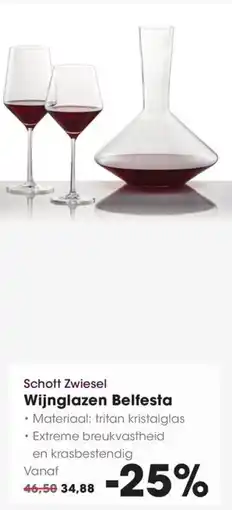 Hanos Schott Zwiesel Wijnglazen Belfesta aanbieding