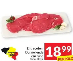 Intermarché Entrecote of Dunne lende van rund aanbieding