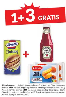 Intermarché Hotdogworsten zwan aanbieding