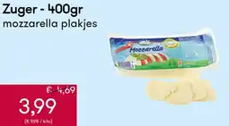 Peltri Zuger mozzarella plakjes aanbieding