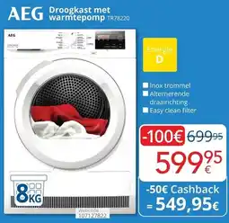 Eldi AEG Droogkast met warmtepomp TR78220 aanbieding