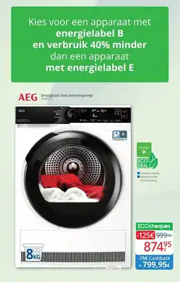 Eldi AEG Droogkast met warmtepomp TR88BHDC aanbieding