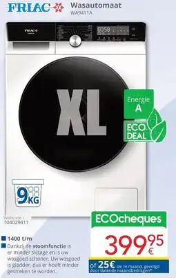 Eldi FRIAC Wasautomaat WA9411A aanbieding