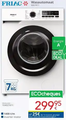 Eldi FRIAC Wasautomaat aanbieding