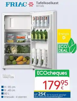 Eldi FRIAC Tafelkoelkast KK1326 aanbieding
