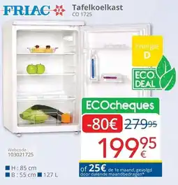 Eldi FRIAC Tafelkoelkast CO 1725 aanbieding