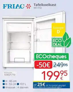 Eldi FRIAC Tafelkoelkast KK1710 aanbieding