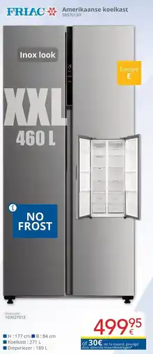 Eldi FRIAC Amerikaanse koelkast SBS70131X aanbieding