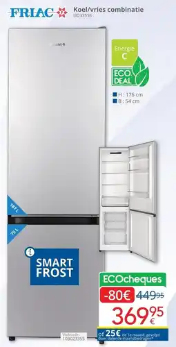 Eldi FRIAC Koel/vries combinatie UD3355S aanbieding