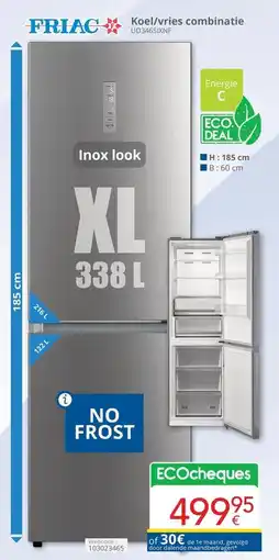 Eldi FRIAC Koel/vries combinatie UD3465IXNE aanbieding