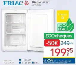 Eldi FRIAC Diepvriezer VDV11632 aanbieding