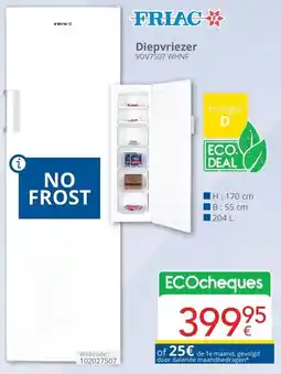Eldi FRIAC Diepvriezer VDV7507 WHNE aanbieding