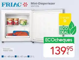 Eldi FRIAC Mini-Diepvriezer VDV1056 aanbieding