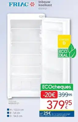 Eldi FRIAC Inbouw koelkast ICO 0121 aanbieding