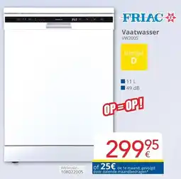 Eldi FRIAC Vaatwasser VW2005 aanbieding