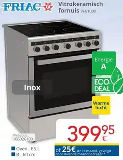 Eldi FRIAC Vitrokeramisch fornuis VF6100X aanbieding
